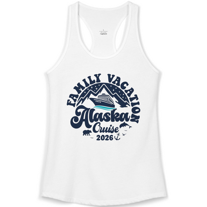 Alaska Family Cruise Shirt Ladies Tank Top – White – Alaska Cruise Shirts
