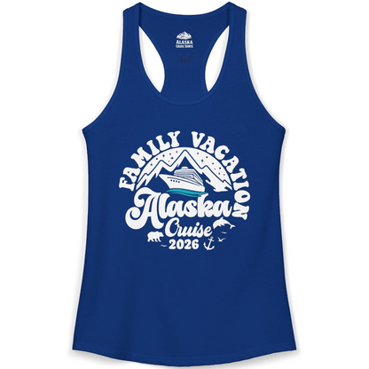 Alaska Family Cruise Shirt Ladies Tank Top – Solid Royal – Alaska Cruise Shirts