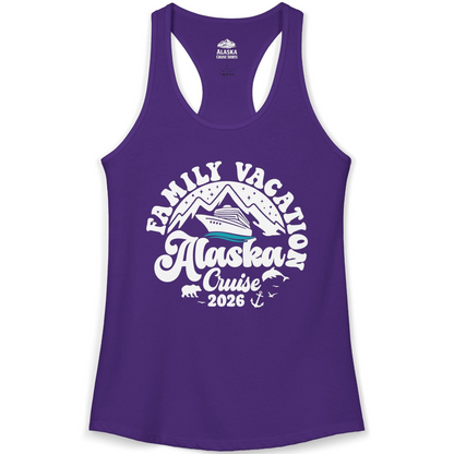 Alaska Family Cruise Shirt Ladies Tank Top – Solid Purple Rush – Alaska Cruise Shirts