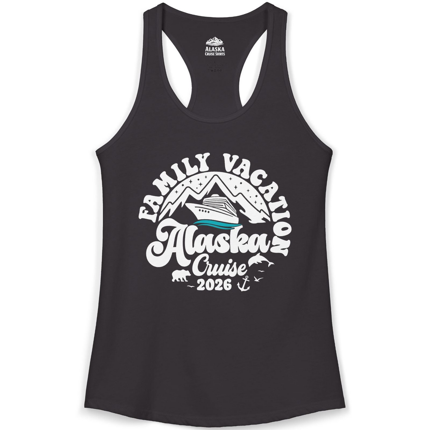 Alaska Family Cruise Shirt Ladies Tank Top – Black – Alaska Cruise Shirts