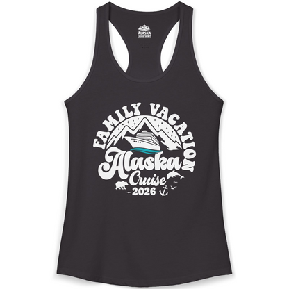 Alaska Family Cruise Shirt Ladies Tank Top – Black – Alaska Cruise Shirts