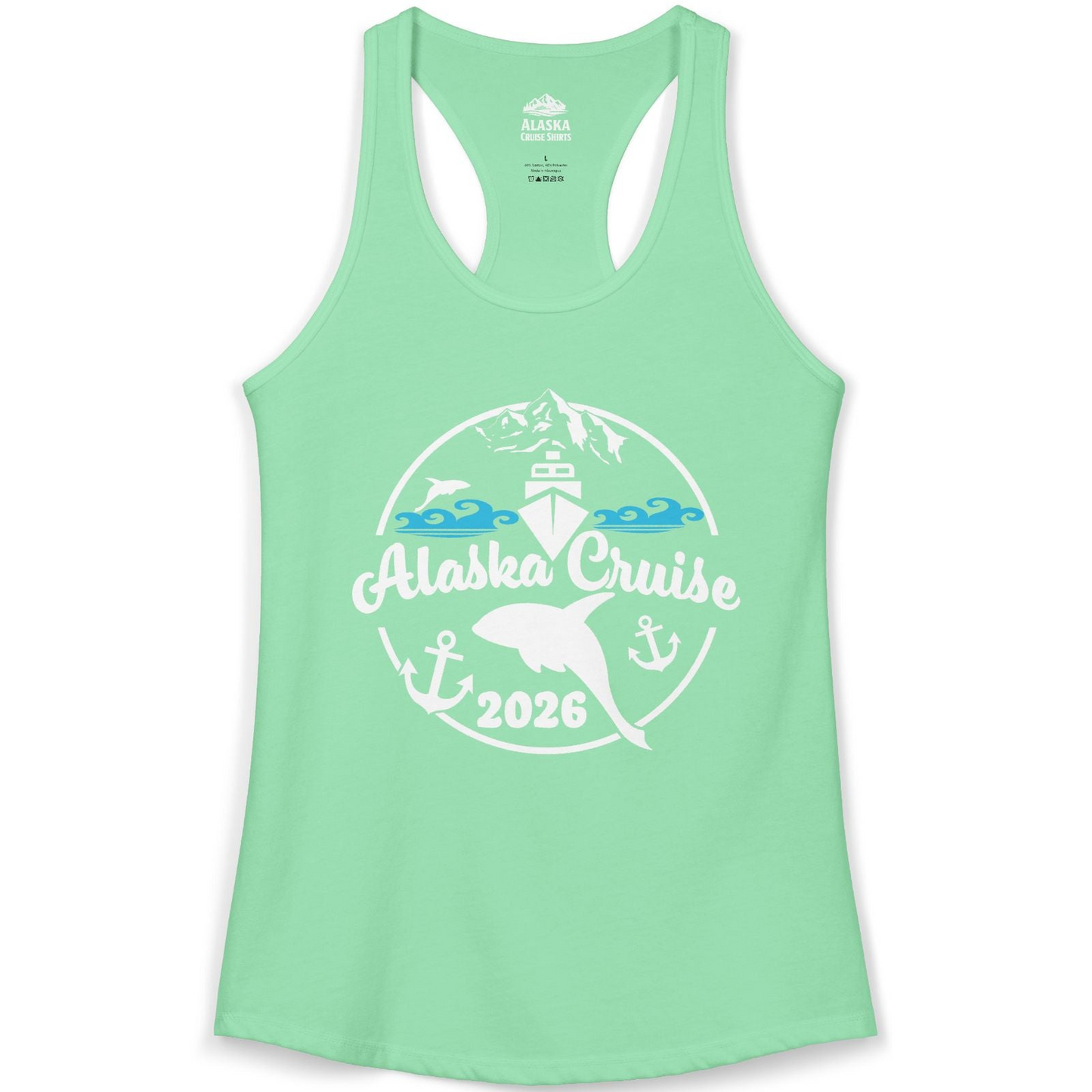 Alaska Cruise 2026 Shirt Ladies Tank Top – Solid Mint – Alaska Cruise Shirts