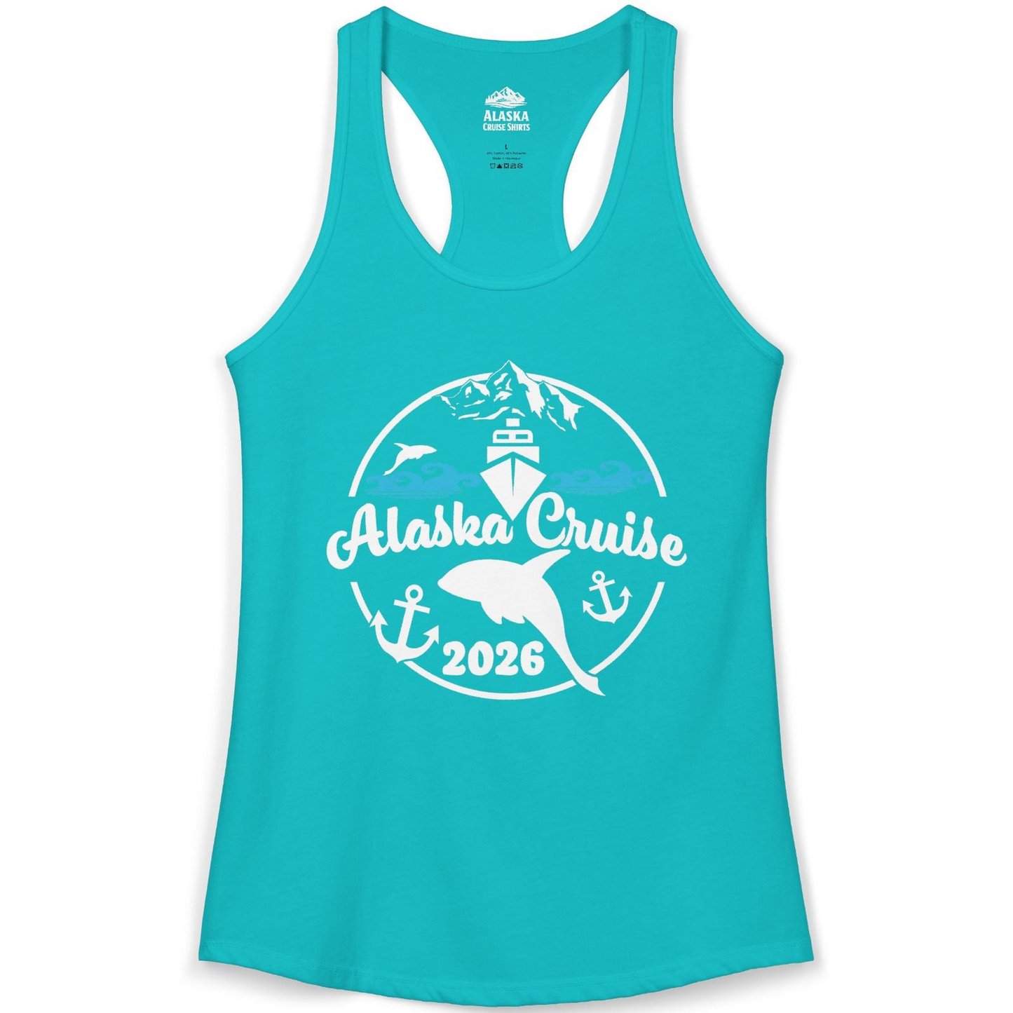 Alaska Cruise 2026 Shirt Ladies Tank Top – Tahiti Blue – Alaska Cruise Shirts