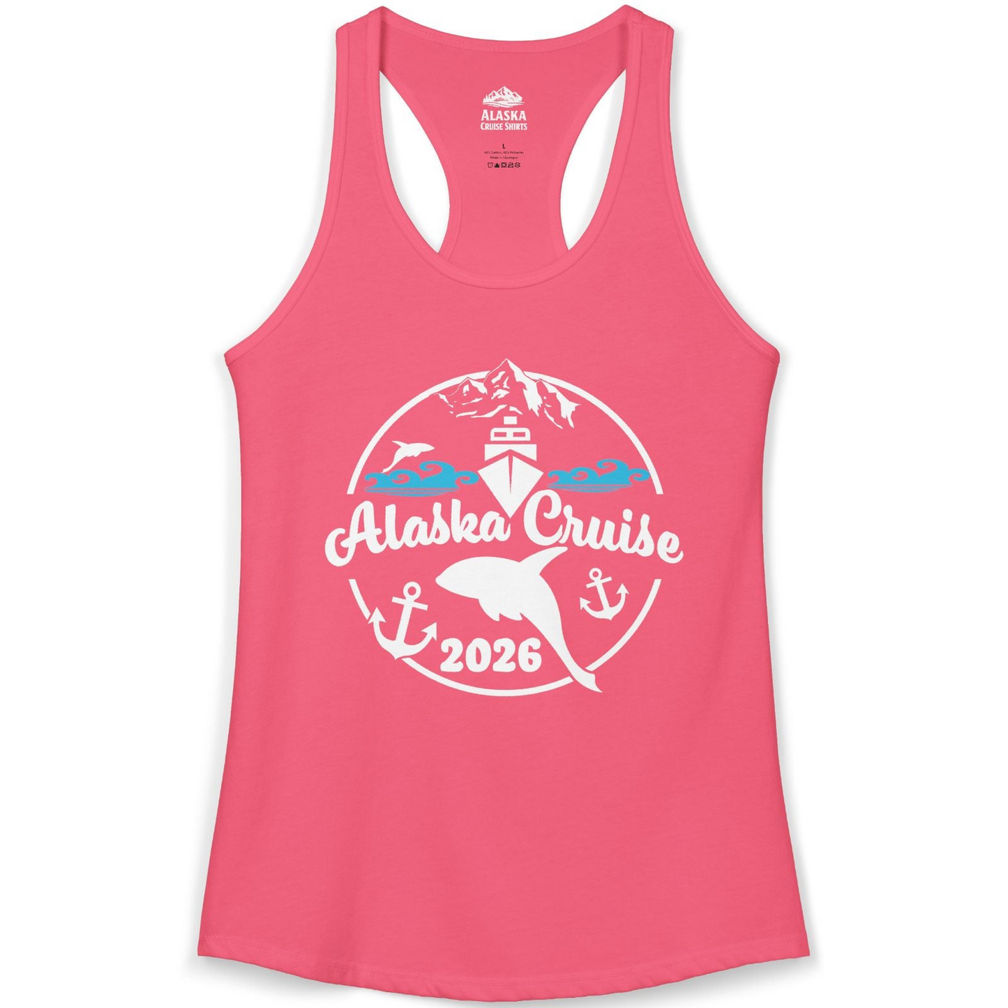 Alaska Cruise 2026 Shirt Ladies Tank Top – Hot Pink – Alaska Cruise Shirts