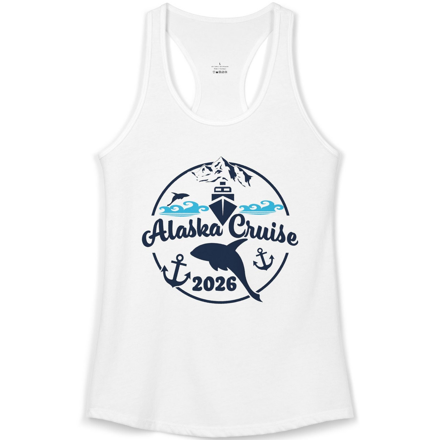 Alaska Cruise 2026 Shirt Ladies Tank Top – White – Alaska Cruise Shirts