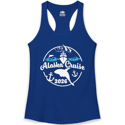 Alaska Cruise 2026 Shirt Ladies Tank Top – Solid Royal – Alaska Cruise Shirts
