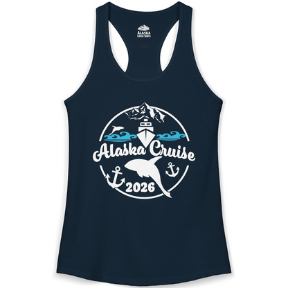 Alaska Cruise 2026 Shirt Ladies Tank Top – Solid Midnight Navy – Alaska Cruise Shirts