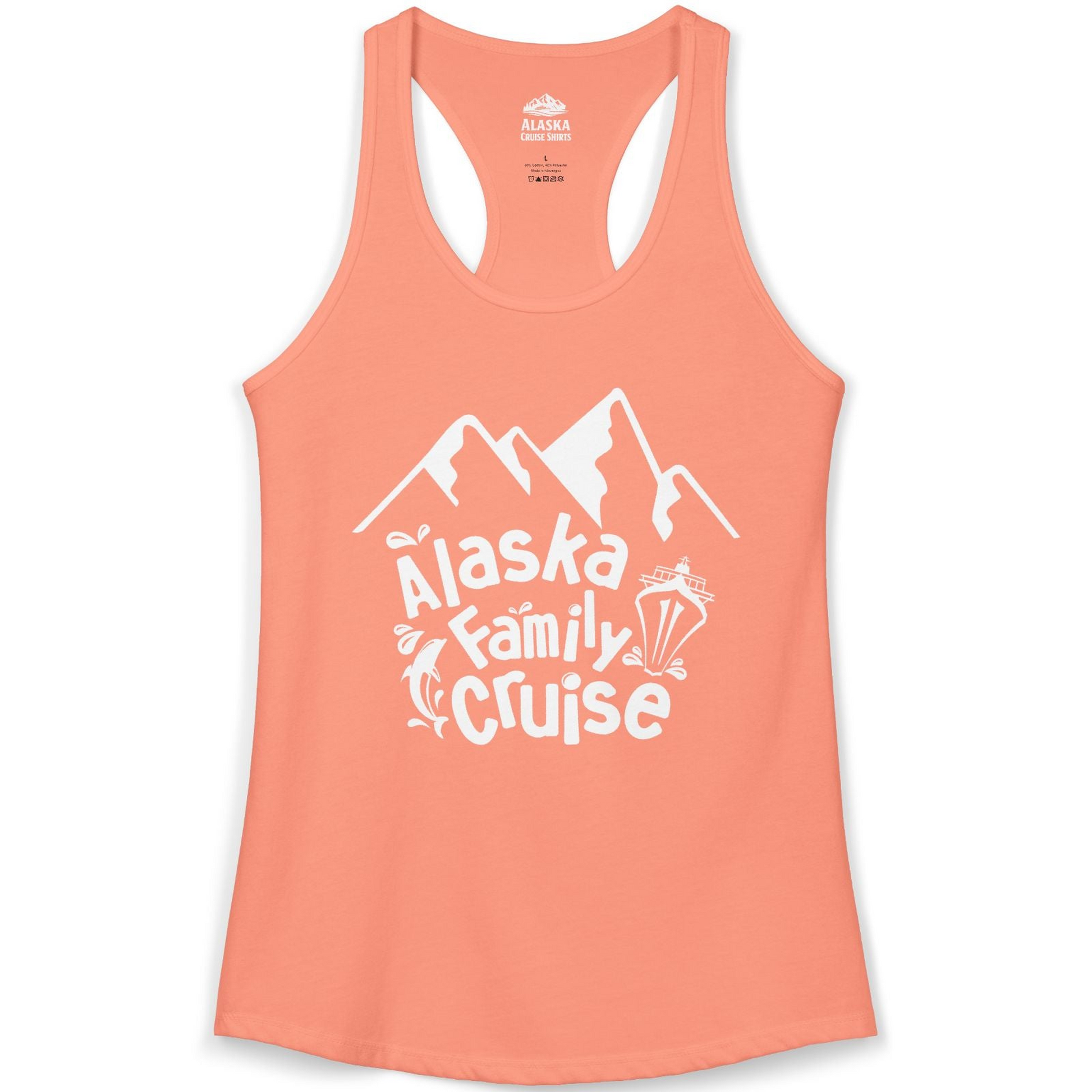 Alaska Family Cruise Adventure Shirt Ladies Tank Top – Solid Light Orange – Alaska Cruise Shirts