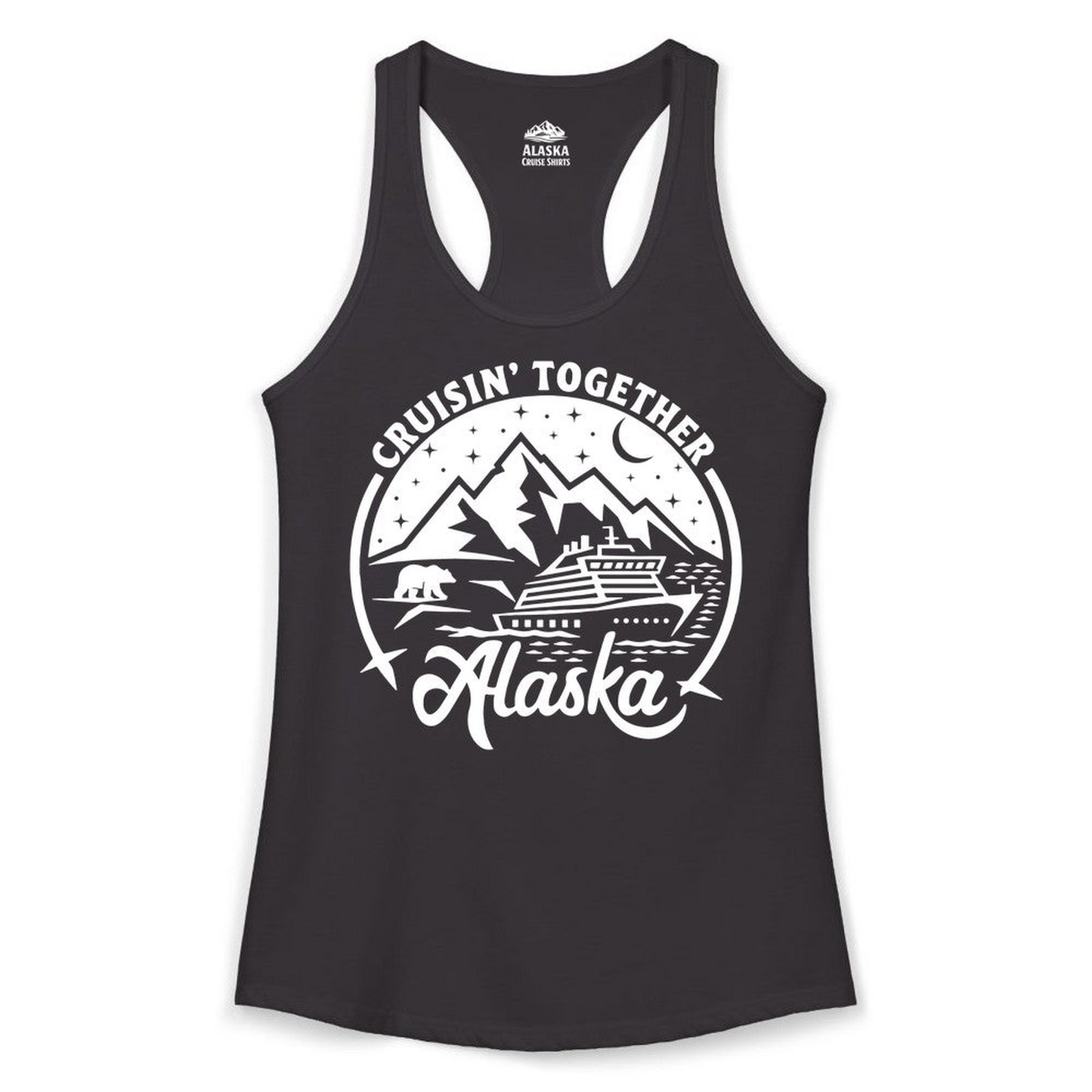 Alaska Cruise Adventure Shirt Ladies Tank Top – Black – Alaska Cruise Shirts