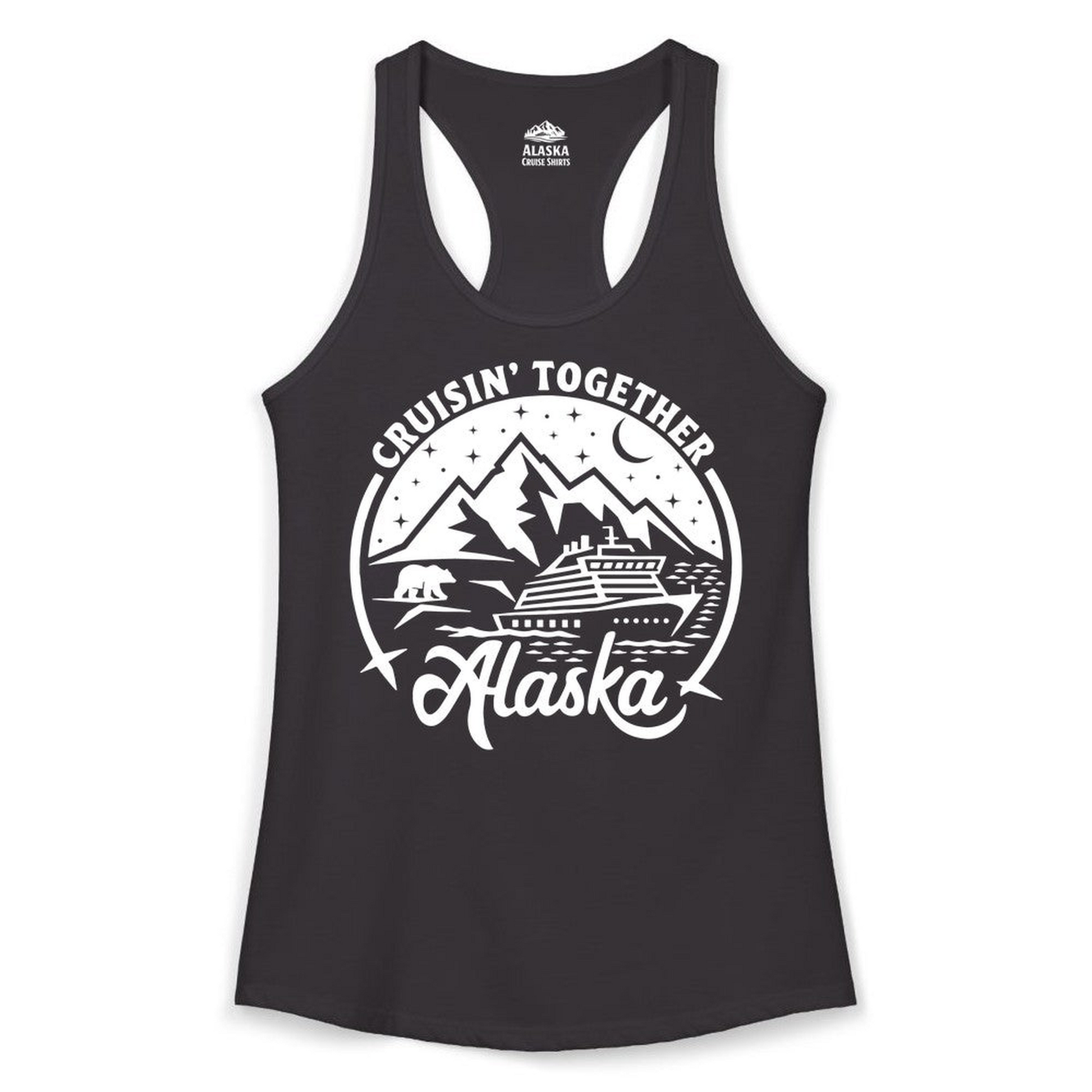 Alaska Cruise Adventure Shirt Ladies Tank Top – Black – Alaska Cruise Shirts