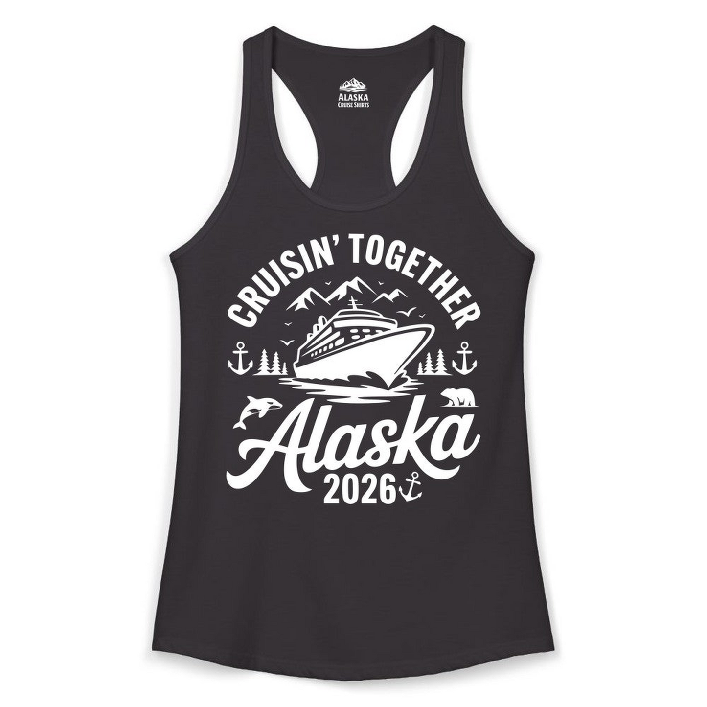 Alaska Cruise Adventure Shirt Ladies Tank Top – Black – Alaska Cruise Shirts