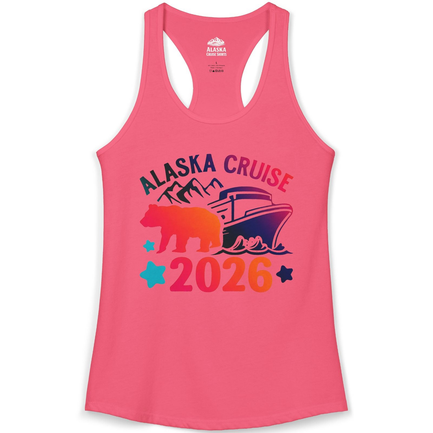 Alaska Cruise 2026 Shirt Ladies Tank Top – Hot Pink – Alaska Cruise Shirts