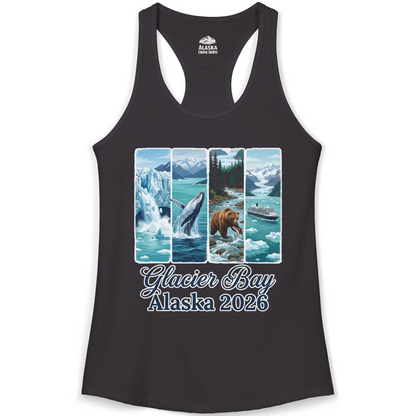 Glacier Bay Alaska 2026 Cruise Nature Wildlife Adventure Shirt — Ladies Tank Ladies Tank Top – Black – Alaska Cruise Shirts