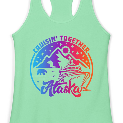 Alaska Cruise Shirt Ladies Tank Top – Solid Mint – Alaska Cruise Shirts Close Up