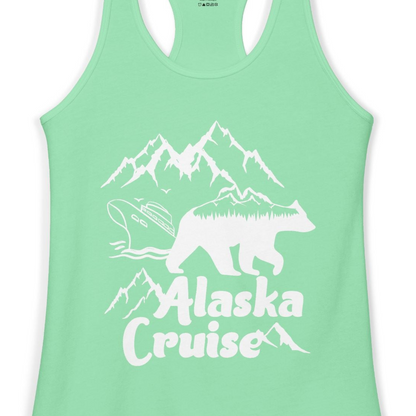 Alaska Cruise Shirt Ladies Tank Top – Solid Mint – Alaska Cruise Shirts Close Up