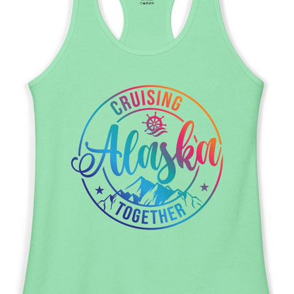 Cruising Alaska Together Shirt Ladies Tank Top – Solid Mint – Alaska Cruise Shirts Close Up