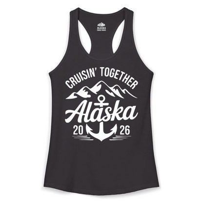 Alaska Cruise Shirt Ladies Tank Top – Black – Alaska Cruise Shirts Close Up