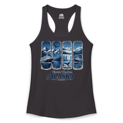 Alaska Cruise Adventure Shirt Ladies Tank Top – Black – Alaska Cruise Shirts Close Up
