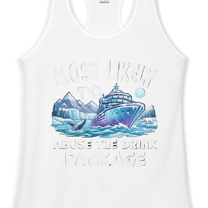 Funny Alaska Cruise Shirt Ladies Tank Top – White – Alaska Cruise Shirts Close Up