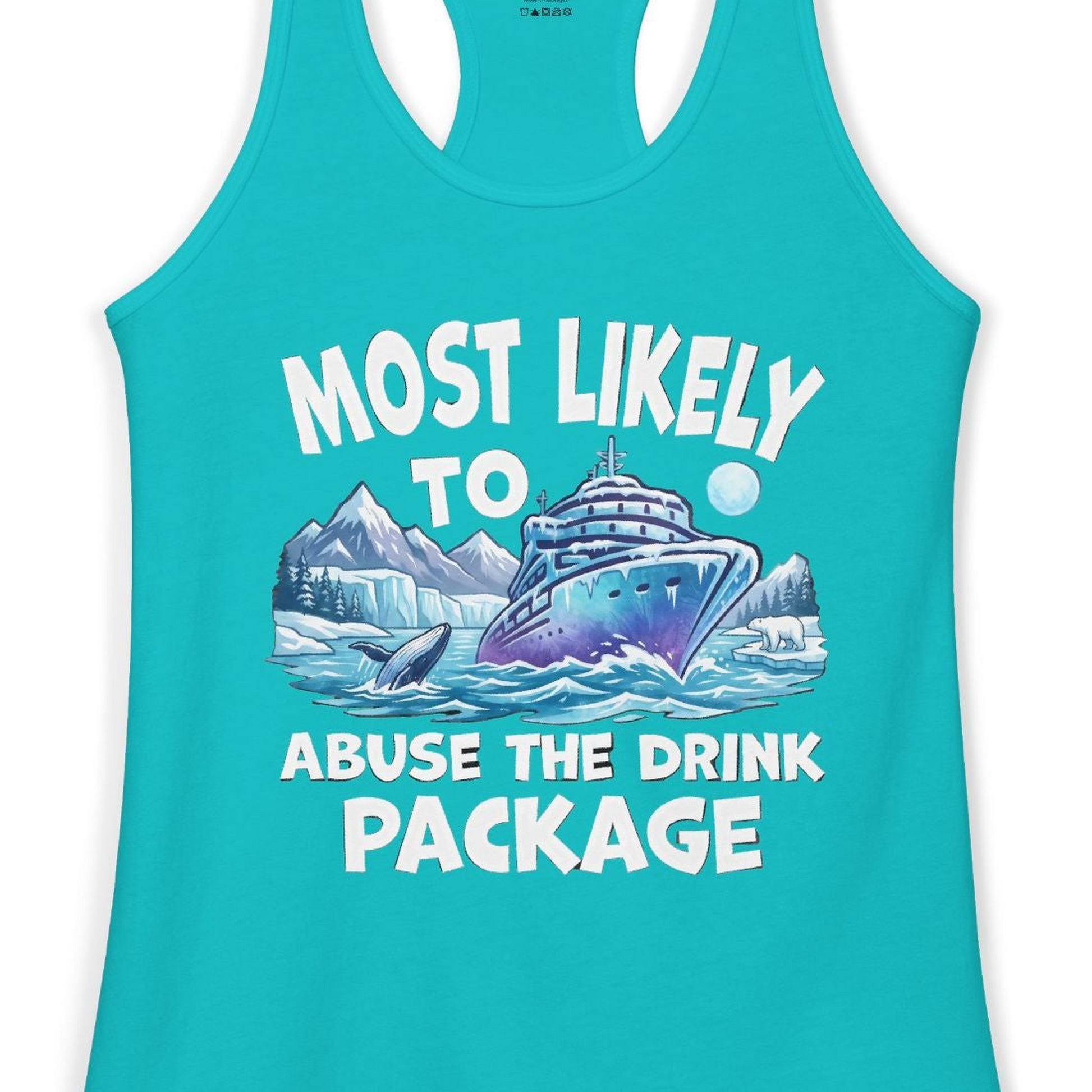 Funny Alaska Cruise Shirt Ladies Tank Top – Tahiti Blue – Alaska Cruise Shirts Close Up