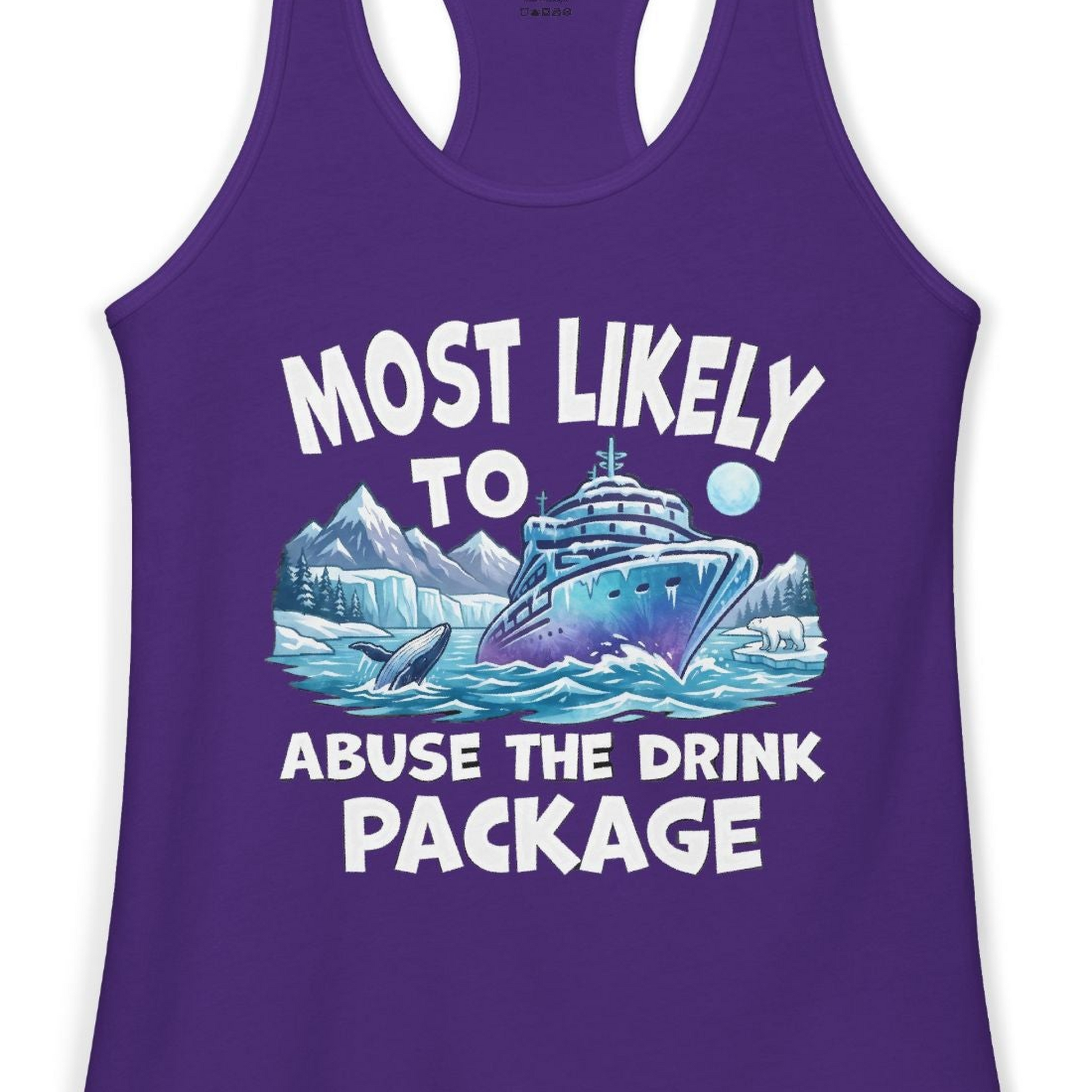 Funny Alaska Cruise Shirt Ladies Tank Top – Solid Purple Rush – Alaska Cruise Shirts Close Up