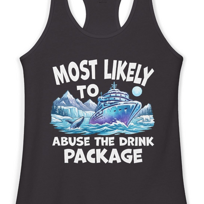 Funny Alaska Cruise Shirt Ladies Tank Top – Black – Alaska Cruise Shirts Close Up