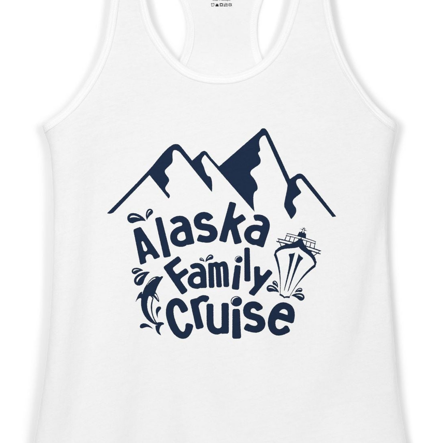 Alaska Family Cruise Adventure Shirt Ladies Tank Top – White – Alaska Cruise Shirts Close Up