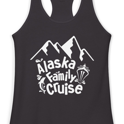 Alaska Family Cruise Adventure Shirt Ladies Tank Top – Black – Alaska Cruise Shirts Close Up