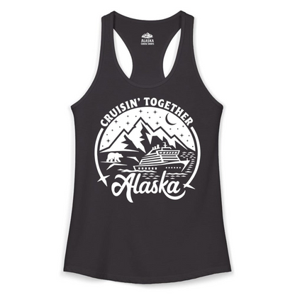 Alaska Cruise Adventure Shirt Ladies Tank Top – Black – Alaska Cruise Shirts Close Up