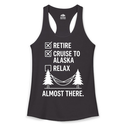 Alaska Cruise Retirement Checklist Shirt Ladies Tank Top – Black – Alaska Cruise Shirts Close Up