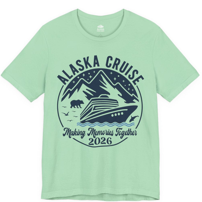 Alaska Cruise Adventure 2026 Shirt - Mountains Wildlife and Ship Retro – Mint – Alaska Cruise Shirts