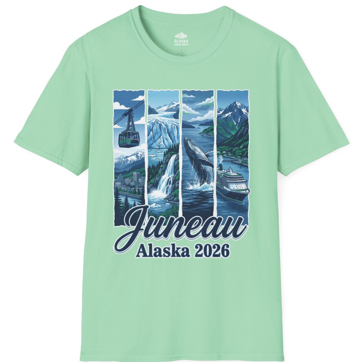 Juneau Alaska 2026 Cruise and Nature Souvenir Shirt – Mint Green – Alaska Cruise Shirts