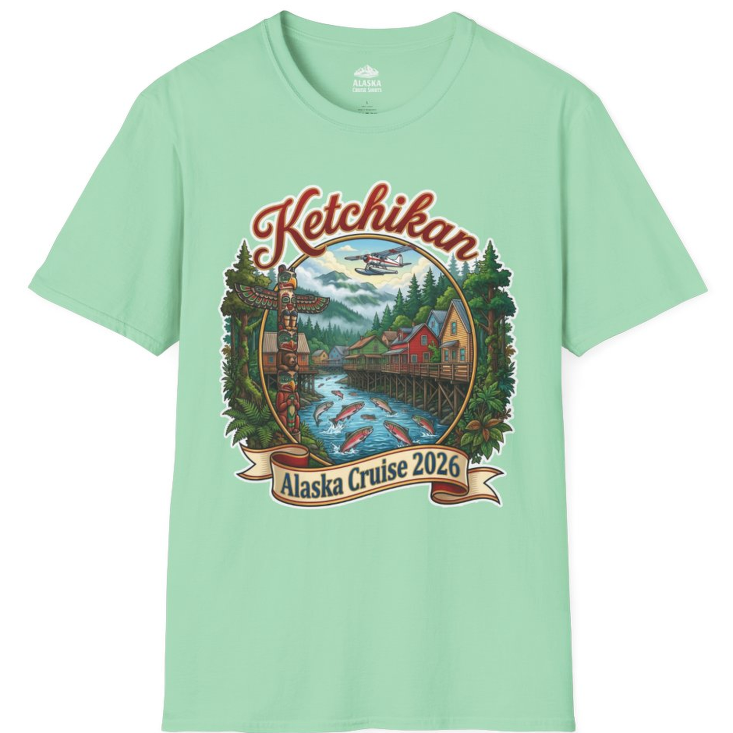 Ketchikan Alaska Cruise 2026 Vintage Souvenir Vacation Shirt – Mint Green – Alaska Cruise Shirts
