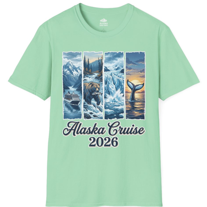 Alaska Cruise 2026 Scenic Wildlife Adventure Souvenir Shirt – Mint Green – Alaska Cruise Shirts
