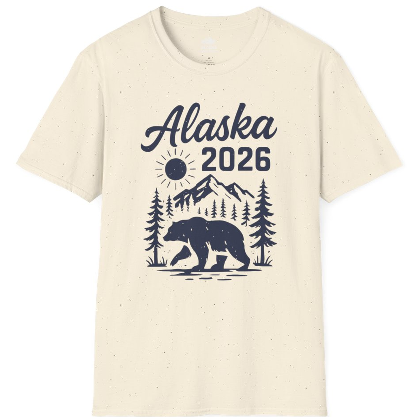 Alaska 2026 Bear and Mountains Nature Adventure Shirt – Natural – Alaska Cruise Shirts