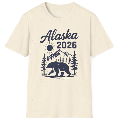 Alaska 2026 Bear and Mountains Nature Adventure Shirt – Natural – Alaska Cruise Shirts