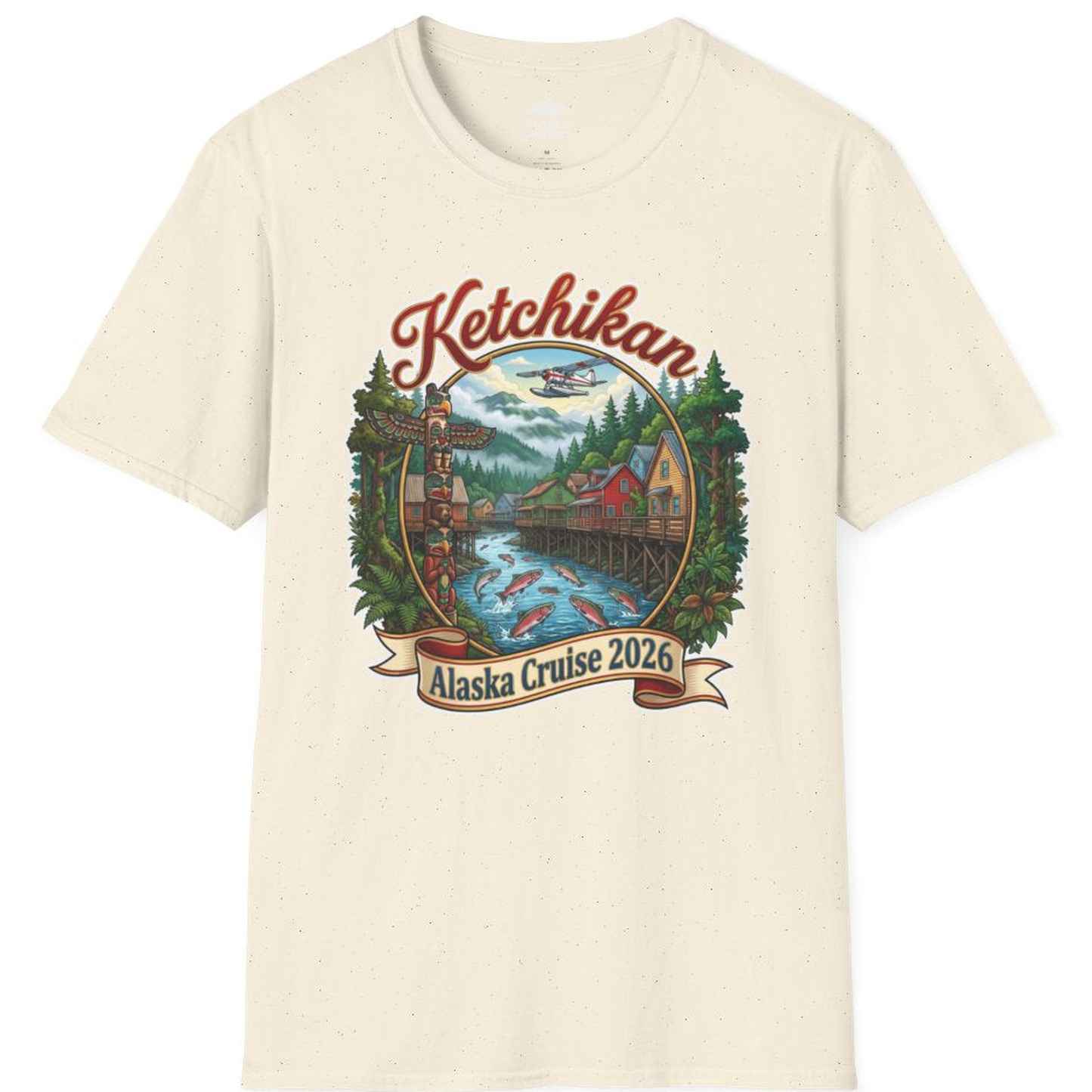 Ketchikan Alaska Cruise 2026 Vintage Souvenir Vacation Shirt – Natural – Alaska Cruise Shirts