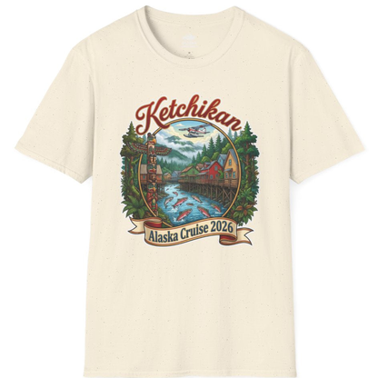 Ketchikan Alaska Cruise 2026 Vintage Souvenir Vacation Shirt – Natural – Alaska Cruise Shirts