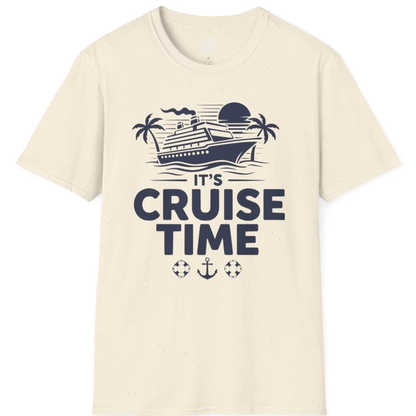 It’s Cruise Time Bold Nautical Vacation Shirt for Cruise Enthusiasts – Natural – Alaska Cruise Shirts
