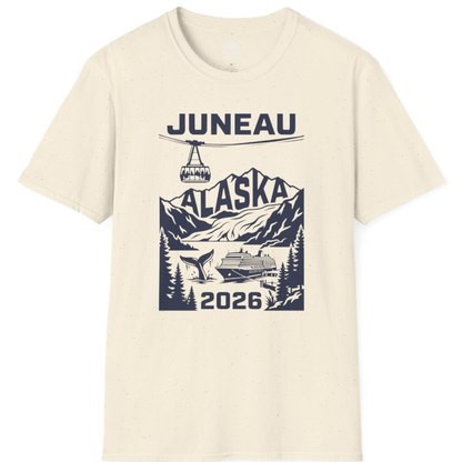Juneau Alaska Cruise 2026 Scenic Whale and Cable Car Shirt – Natural – Alaska Cruise Shirts