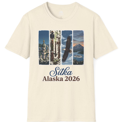 Sitka Alaska 2026 Cruise and Wildlife Souvenir Graphic Shirt – Natural – Alaska Cruise Shirts