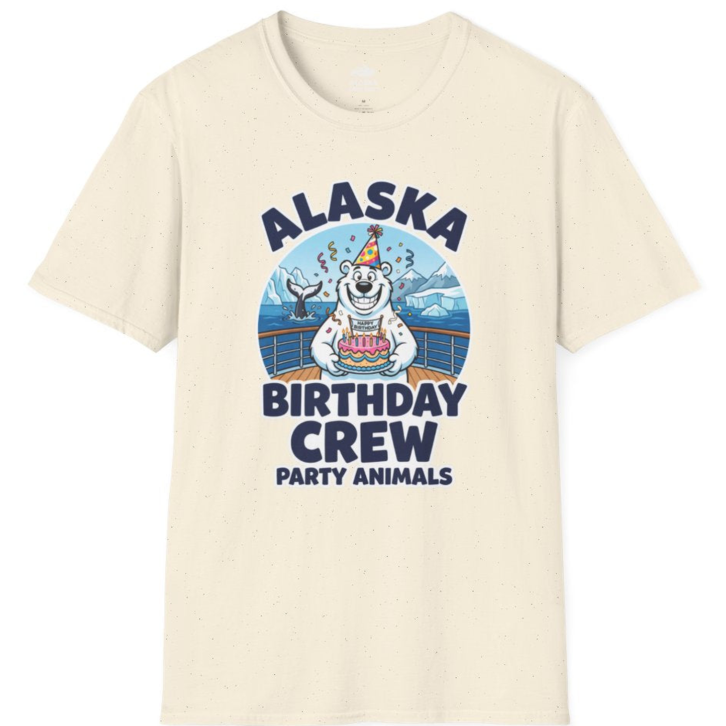 Alaska Birthday Crew Party Animals Polar Bear Cruise Shirt – Natural – Alaska Cruise Shirts