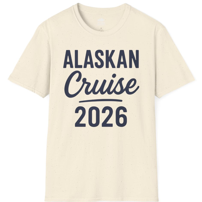 Alaskan Cruise 2026 Bold Script Vacation Group Travel Shirt – Natural – Alaska Cruise Shirts