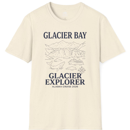 Glacier Bay Alaska Cruise 2026 Glacier Explorer Souvenir Shirt – Natural – Alaska Cruise Shirts