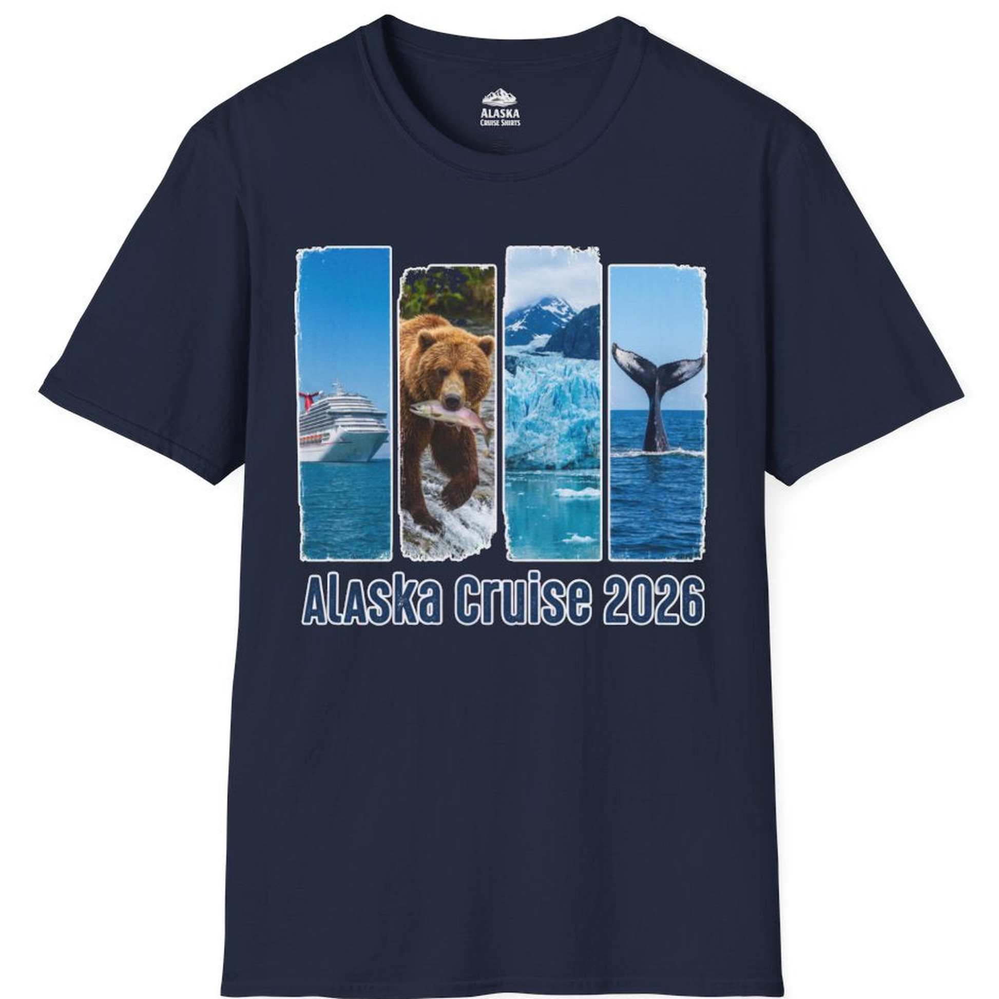 Alaska Cruise 2026 Wildlife Nature Adventure Vacation Shirt – Navy – Alaska Cruise Shirts