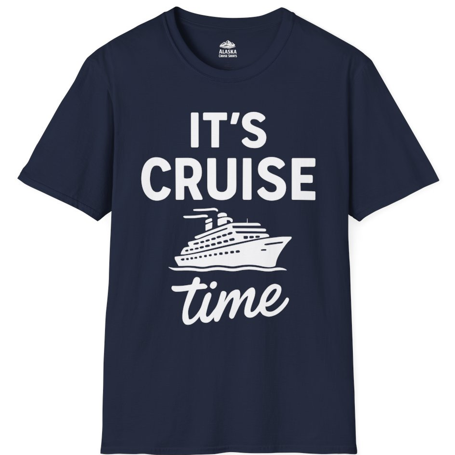 It’s Cruise Time Fun Graphic Cruise Shirt for Vacation Travelers – Navy – Alaska Cruise Shirts