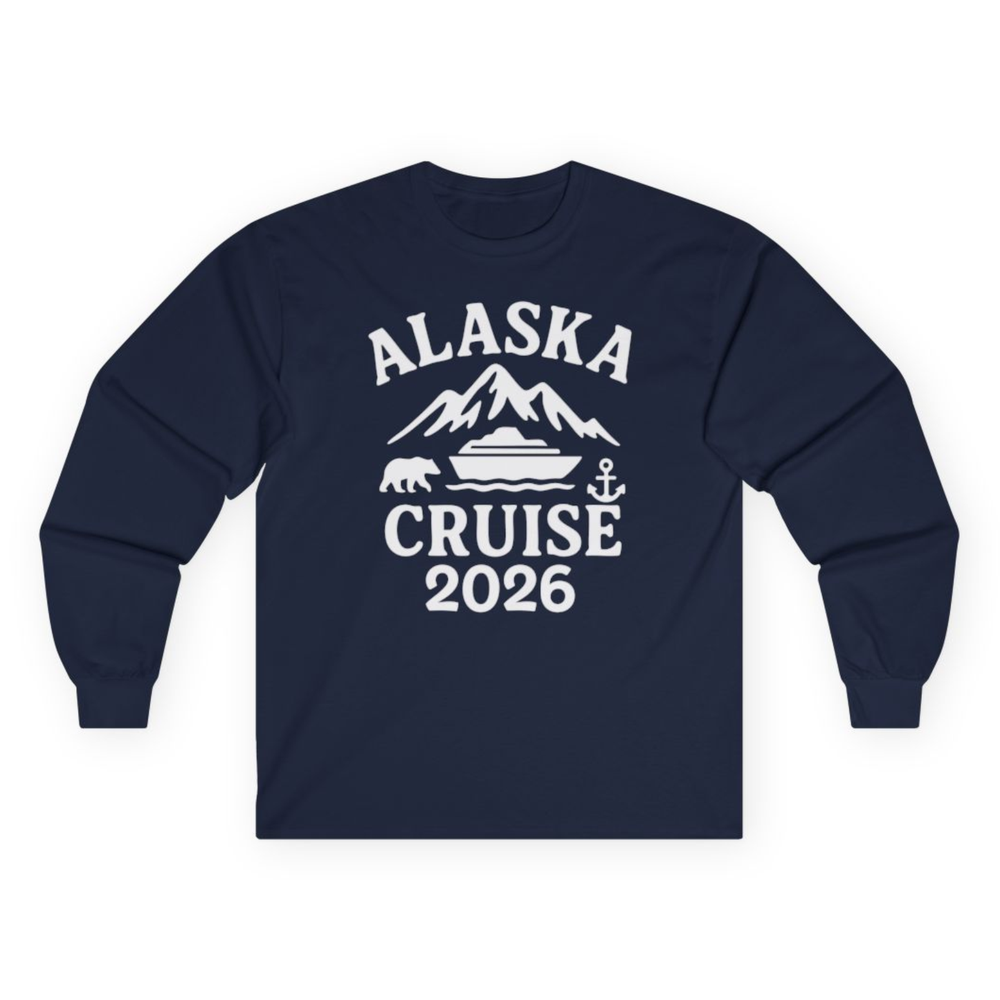 Alaska Cruise 2026 Shirt - Mountains Bear Anchor Adventure Tee – Navy – Alaska Cruise Shirts