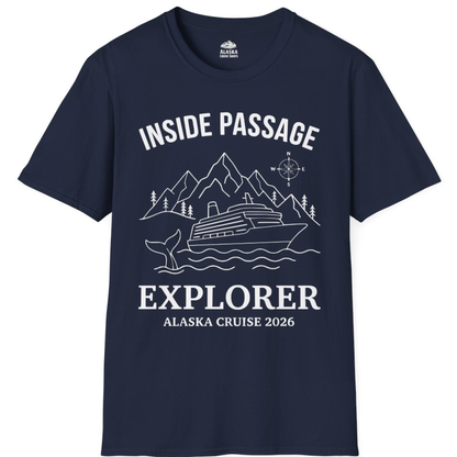 Inside Passage Explorer Alaska Cruise Adventure 2026 Shirt – Navy – Alaska Cruise Shirts