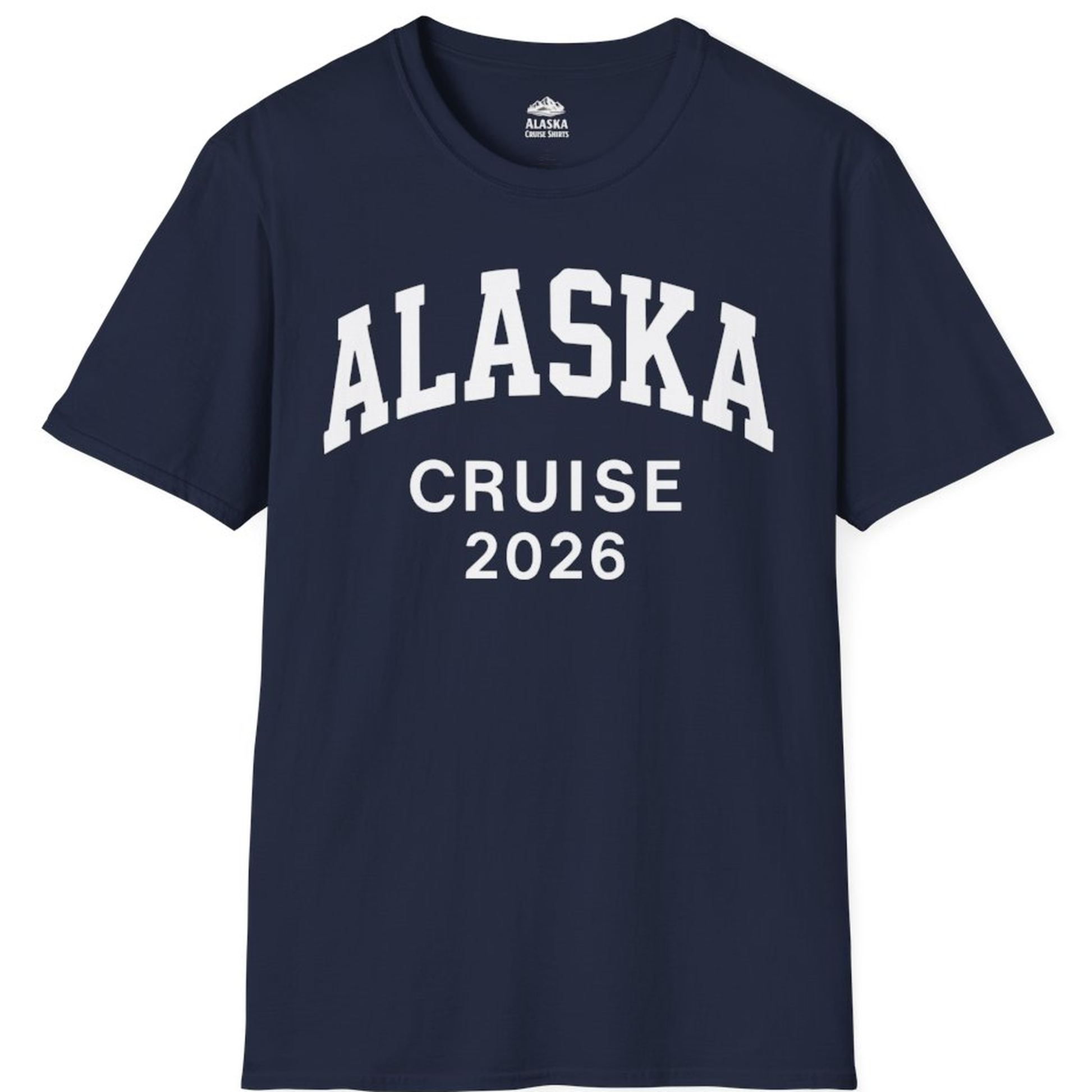 Alaska Cruise 2026 Bold Collegiate Vacation Travel Shirt – Navy – Alaska Cruise Shirts