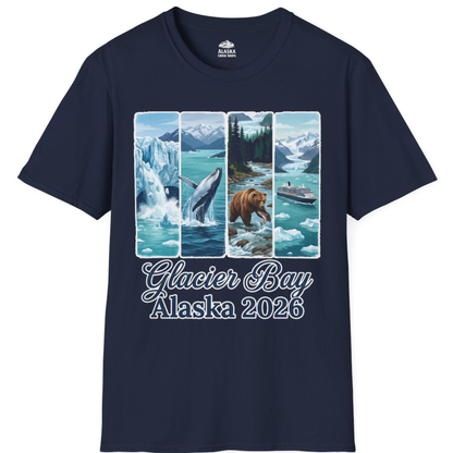 Glacier Bay Alaska 2026 Cruise Nature Wildlife Adventure Shirt – Navy – Alaska Cruise Shirts